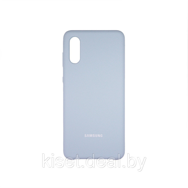 Soft-touch бампер Silicone Cover для Samsung Galaxy A02 / M02 васильковый - фото 1 - id-p152526357