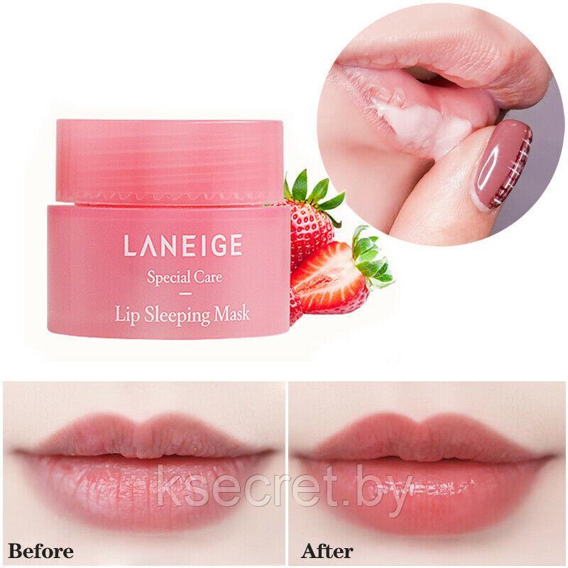 Laneige Lip Sleeping Mask в ассортименте ( в наличии, ягоды, мята/шоколад, грейпфрут, яблоко/лайм) 8гр - фото 5 - id-p152528932