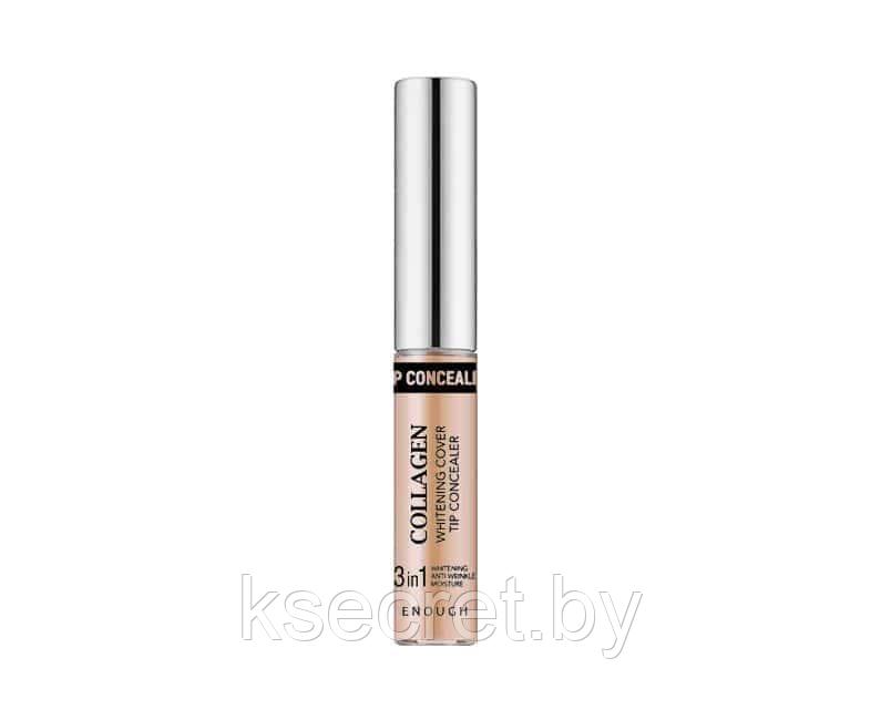Enough Collagen Whitening Cover Tip Concealer 3in1 #02 Clear Beige Осветляющий коллагеновый консилер 5гр - фото 2 - id-p152528982