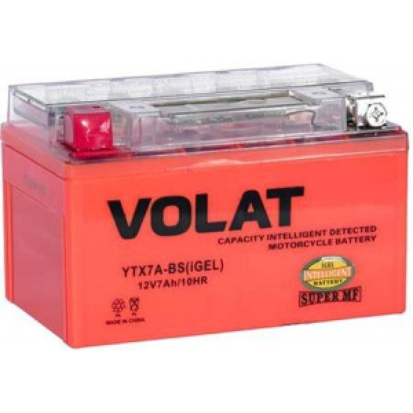 Аккумулятор (АКБ) VOLAT YTX7A-BS (iGEL) L+ (КИТАЙ) - фото 1 - id-p152546198
