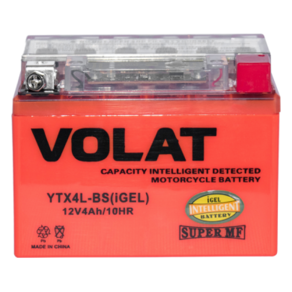 Аккумулятор (АКБ) VOLAT YTX4L-BS (iGEL) L+ (КИТАЙ) - фото 1 - id-p152546199