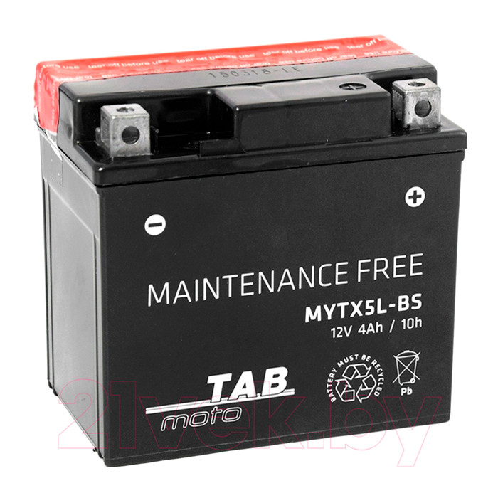 Аккумуляторная батарея марки TAB MYTX 5YTX5L-BS (MF) L+, 117515 (КИТАЙ) - фото 1 - id-p152545783
