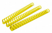 Пружина Пластик 22мм OFFiCE KiT(50шт),цвет - желтый - yellow, для переплета