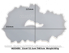 Молд силиконовый поднос жеода, срез камня 34*24см 3400