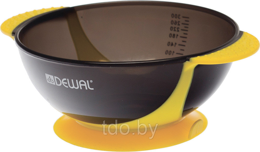 Чаша для краски DEWAL, желтая, с двумя ручками с прорезиной вставкой 300 мл - фото 1 - id-p152557295