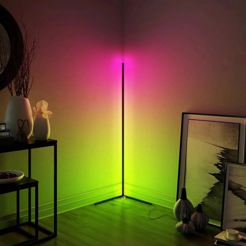 Светодиодный напольный светильник RGB 140 см (угловой торшер), фото 1