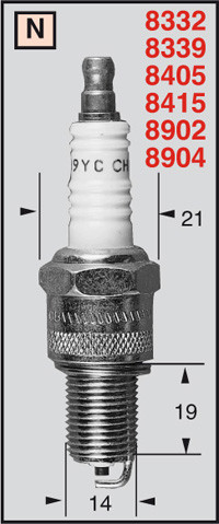 Свеча зажигания Champion RN7YC (OE018/T10) - фото 2 - id-p148983271