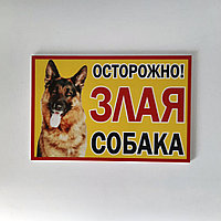 Табличка "Осторожно злая собака" ( 24*16 см)