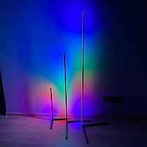 Светильник светодиодной напольный 140 см ПУЛЬТ+приложение (RGB угловой торшер), фото 2