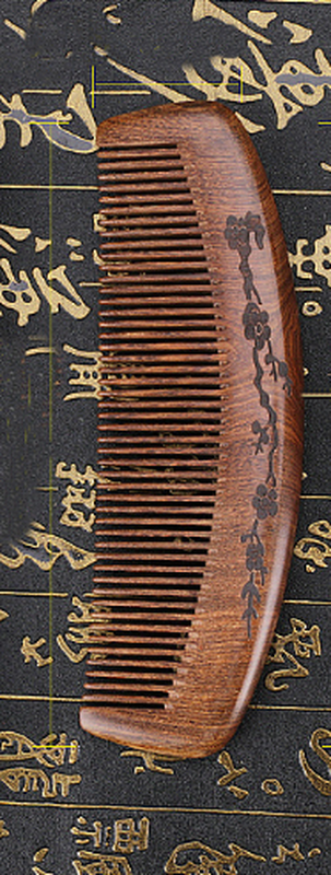 Расческа для волос из сандалового дерева с узкими зубьями