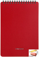 Блокнот на гребне А5 OfficeSpace Base, обложка - пластик, красный, 60 листов, клетка
