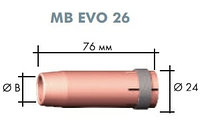 Газовое сопло сильно коническое (10 шт.) 12*76*24 №145.0126 для MB EVO 26