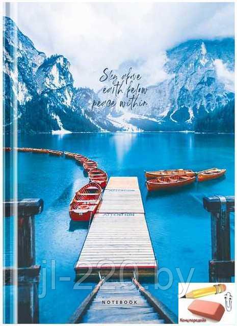 Бизнес-блокнот А4 OfficeSpace Путешествия. Lago di Braies, 80 листов, глянцевая ламинация