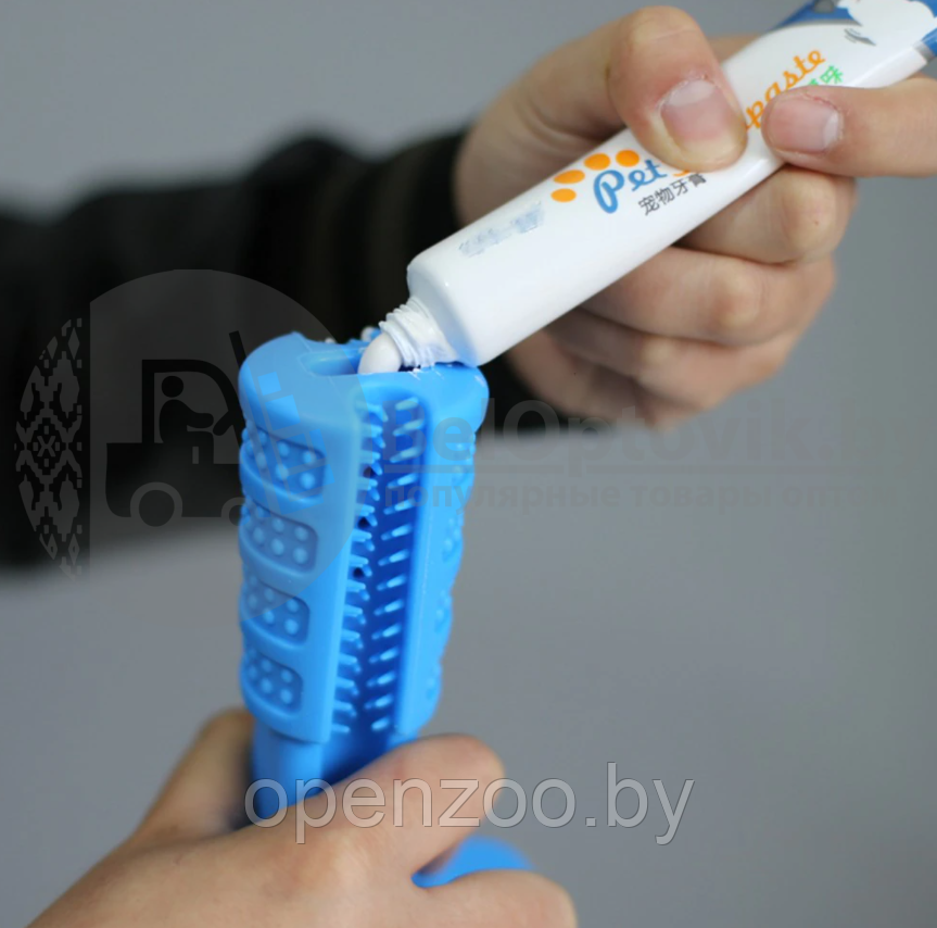 Зубная силиконовая щетка игрушка массажер для чистки зубов мелких пород собак Pet Toothbrush Зеленый - фото 7 - id-p138005059