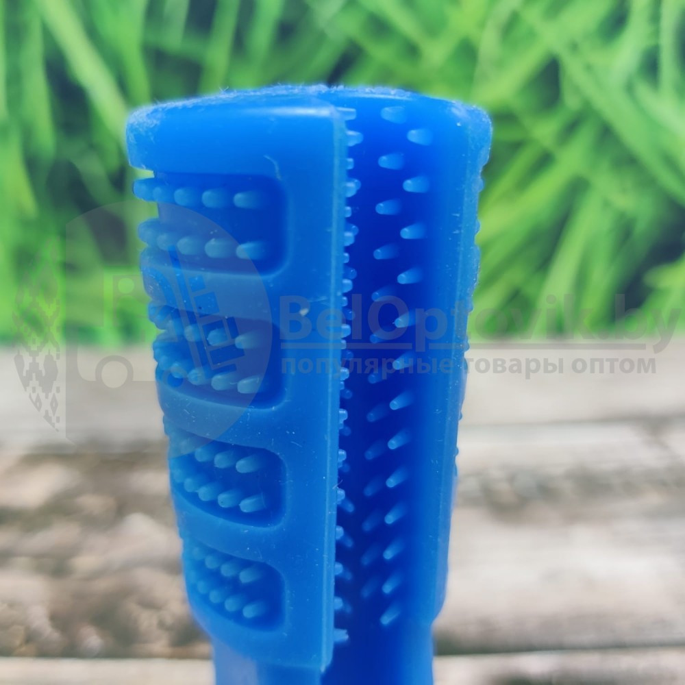 Зубная силиконовая щетка игрушка массажер для чистки зубов мелких пород собак Pet Toothbrush Синий - фото 3 - id-p152656890