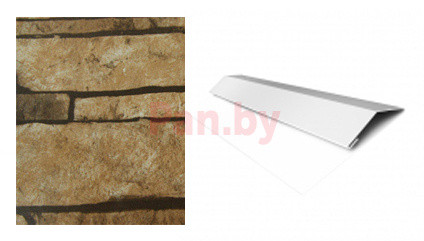 Начальный (стартовый) профиль для сайдинга Grand Line Экобрус металлический Sand Stone - фото 1 - id-p61024009