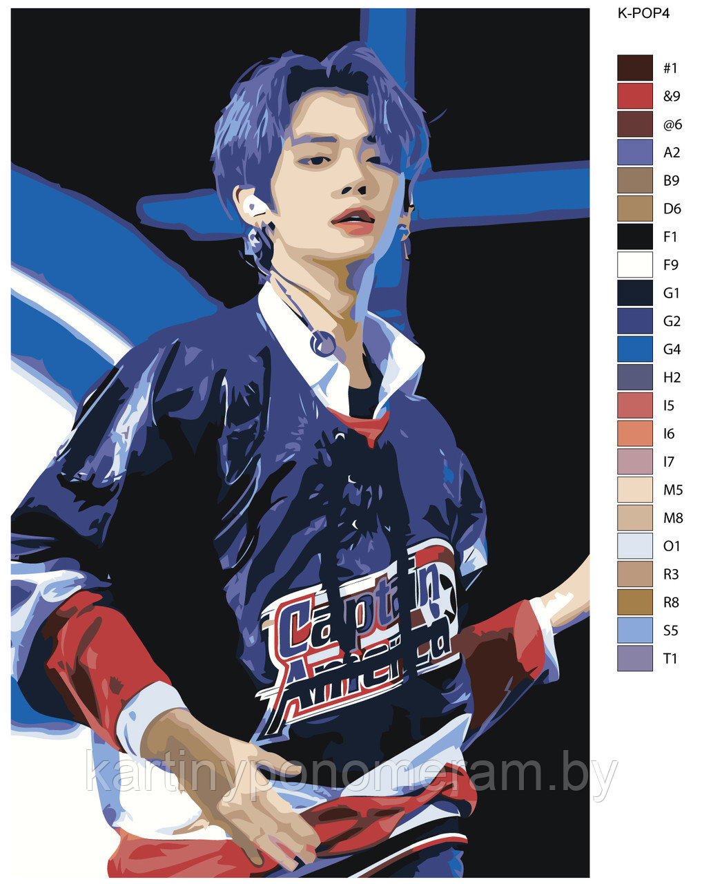 Картина по номерам, 40 x 60, K-POP4