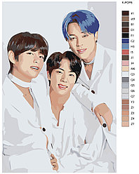 Картина по номерам, 40 x 60, K-POP6