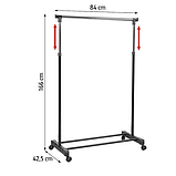 Вешалка для одежды телескопическая на колесиках Single-Pole Telescopic Clothes rack, фото 2