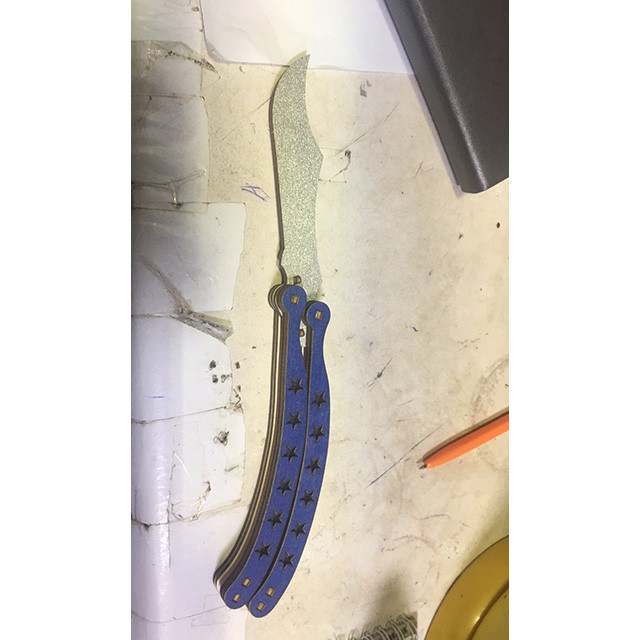 Деревянный нож-бабочка CS GO (поверхностная закалка) в ассортименте - фото 1 - id-p152764668