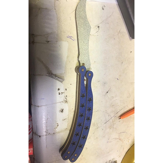Деревянный нож-бабочка CS GO (поверхностная закалка) в ассортименте - фото 2 - id-p152764668