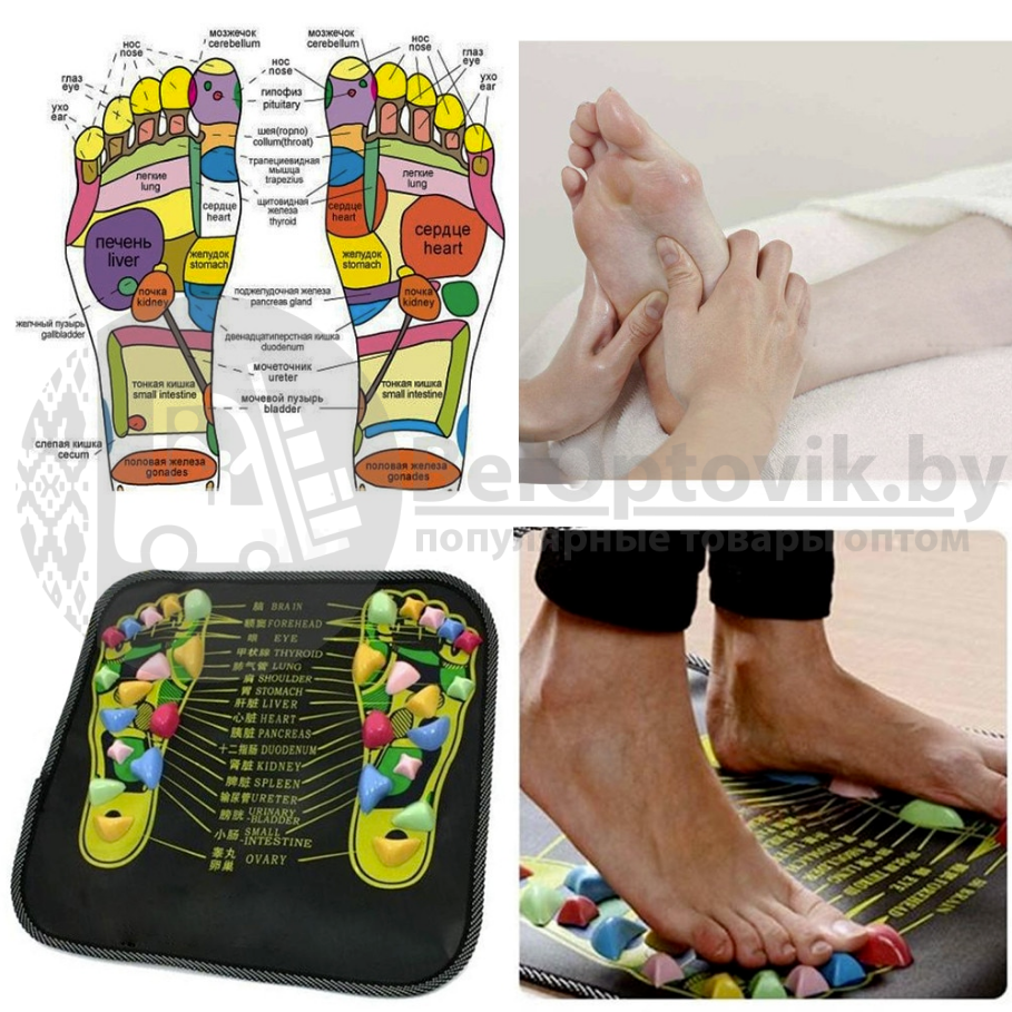 Массажный коврик для ног (ортопедический коврик) Foot-Massage MAT Камушки (175,0 35,0 см) - фото 6 - id-p93845382