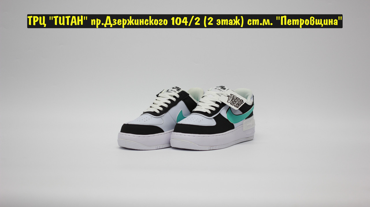 Кроссовки Nike Air Force 1 Shadow White Black Blue - фото 1 - id-p152826220