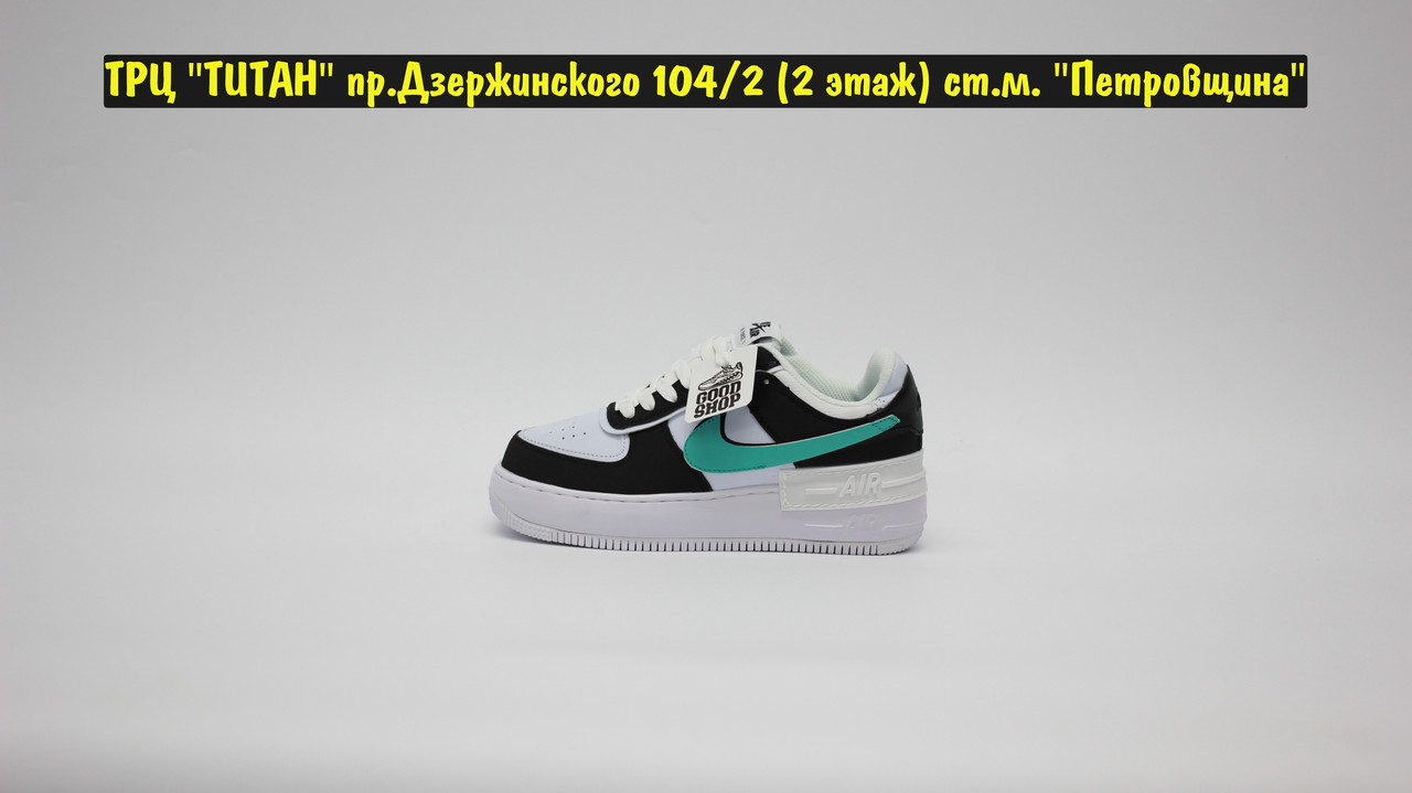 Кроссовки Nike Air Force 1 Shadow White Black Blue - фото 2 - id-p152826220