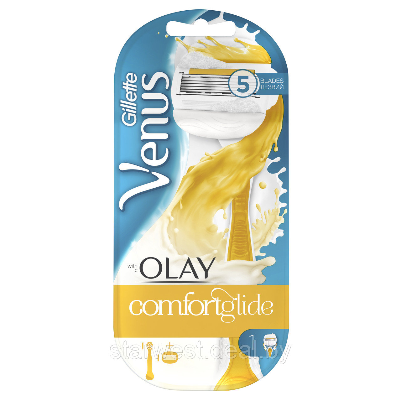 Gillette Venus Olay Comfortglide с 1 кассетой Бритва / Станок для бритья женский - фото 1 - id-p152829732