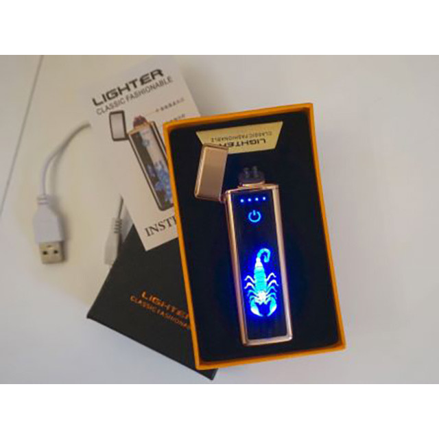 Электронная сенсорная зажигалка USB Волк в подарочной упаковке - фото 3 - id-p152875752
