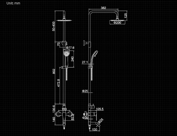 Душевая система со смесителем и тропическим душем из нержавеющей стали,L72402 LEDEME - фото 10 - id-p152901882
