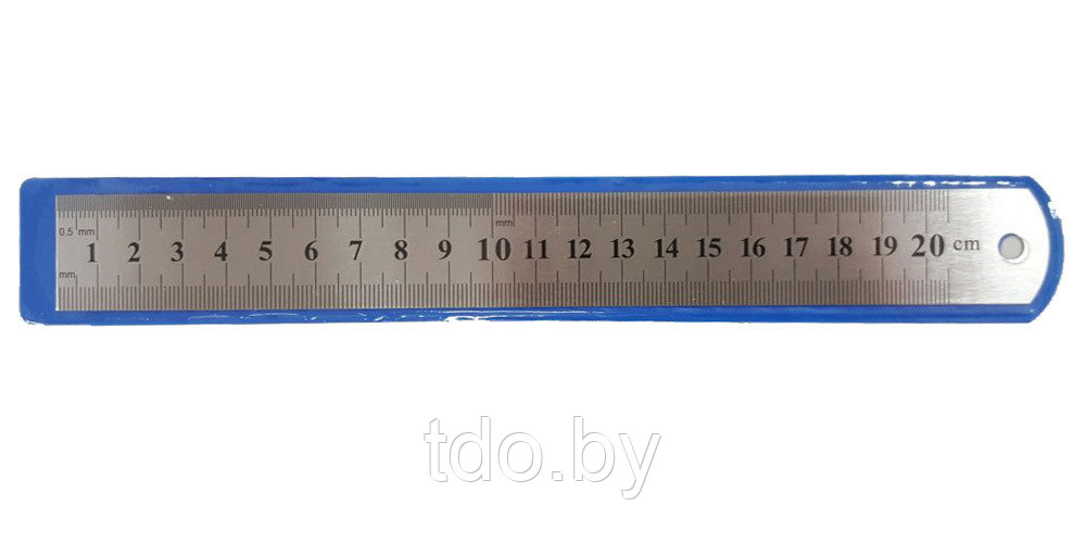 Линейка стальная 20 см, толщина 0,5 мм, в пластиковом чехле - фото 1 - id-p152902109