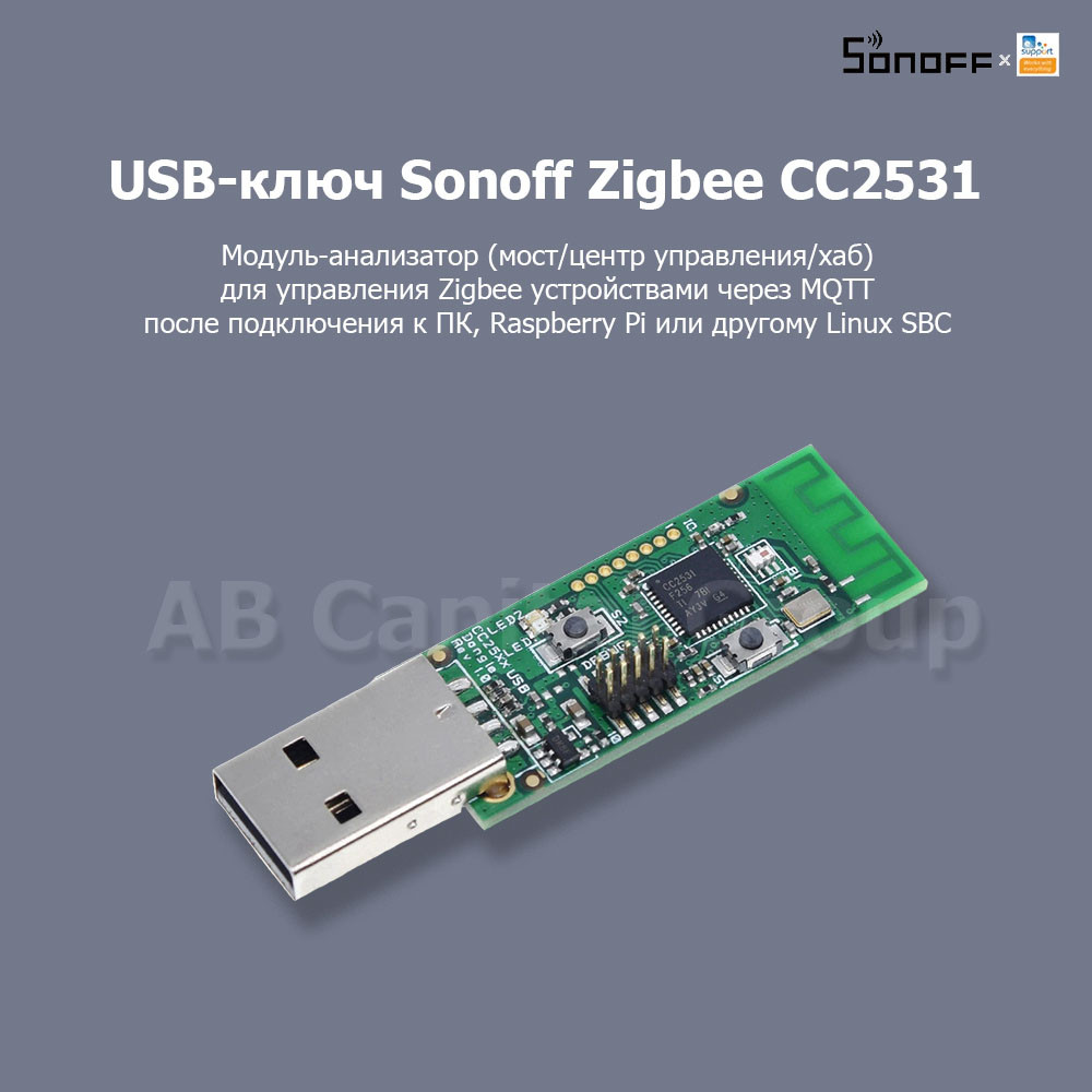 Sonoff USB-Dongle Zigbee CC2531 (мост/центр управления/хаб) - фото 1 - id-p152902723