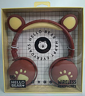 Беспроводные наушники HELLO BEAR BK5 LED коричневые