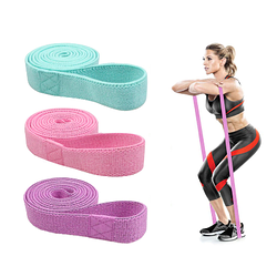 Набор тканевых экспандеров для фитнеса LONG FABRIC RESISTANCE LOOP BANDS 184х4 см 3 штуки + чехол для хранения