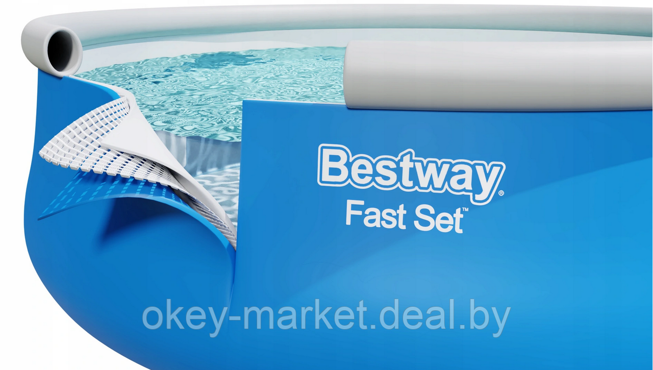 Надувной бассейн Bestway Fast Set с фильтр-насосом 57313 (457x84) - фото 4 - id-p152955057