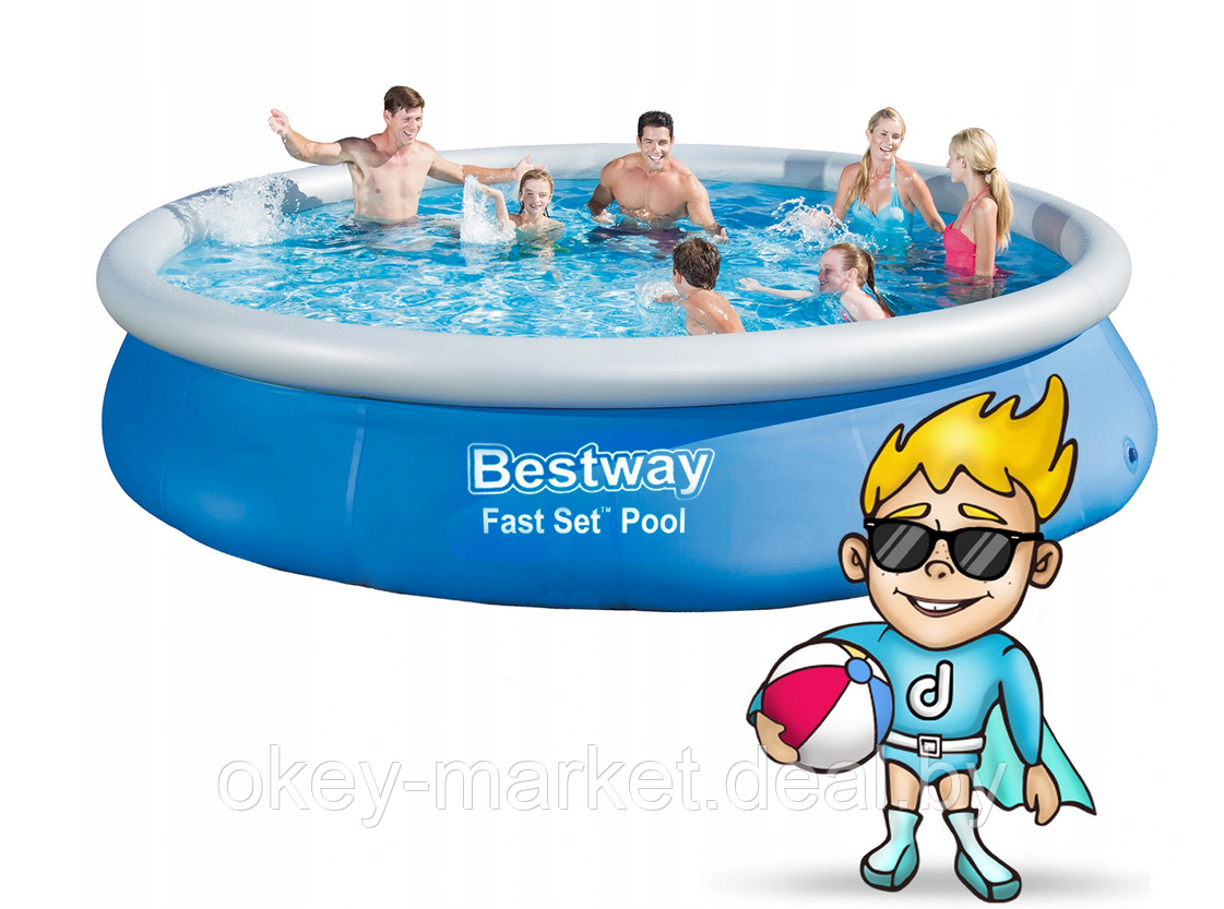 Надувной бассейн Bestway Fast Set с фильтр-насосом 57313 (457x84) - фото 7 - id-p152955057