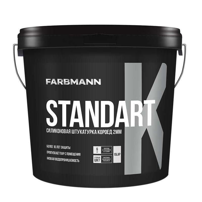 Farbmann Standart K "Короед" 2 мм    15 кг   2,7-3 кг/м.кв