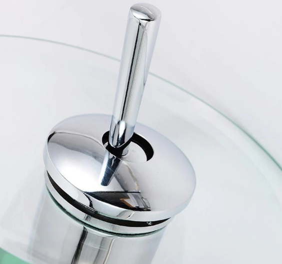 Прозрачный, стеклянный кран «Водопад» в форме гриба, с длинной шеей LEDEME L1055-3 - фото 4 - id-p152956510