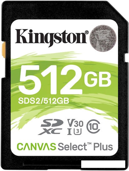 Карта памяти Kingston Canvas Select Plus SDXC 512GB - фото 1 - id-p152962655