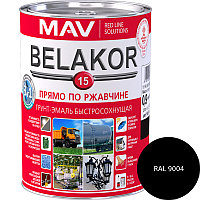 Грунт-эмаль прямо по ржавчине 3 в 1 быстросохнущая Belakor 15 RAL 9004 (ЧЕРНАЯ) 1 л.