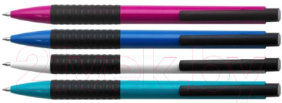 Ручка автоматическая синяя Darvish корпус цветной с серым резиновым держателем - фото 1 - id-p152981631
