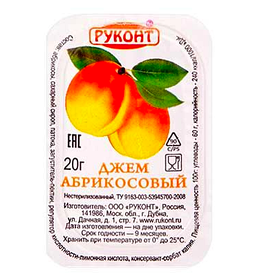 Руконт [абрикос] джем фруктовый порционный 140штх20г