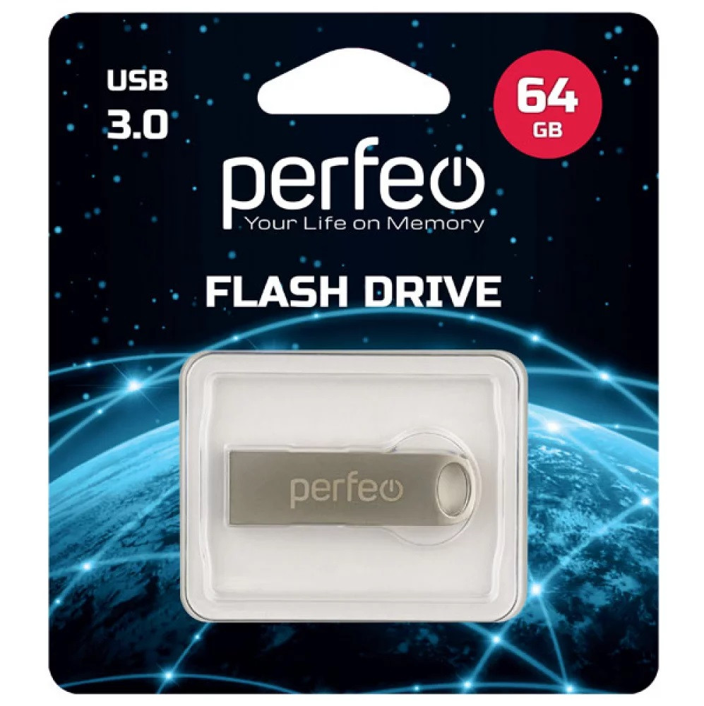 USB флэш-накопитель 64GB Perfeo USB 3.0 M08 Metal Series - фото 1 - id-p153007700