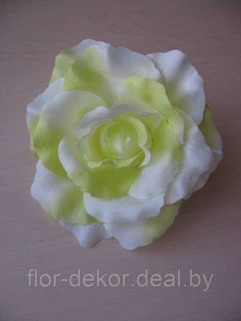 Головка розы молочно-салатовая, d= 14 см. - фото 1 - id-p13737248