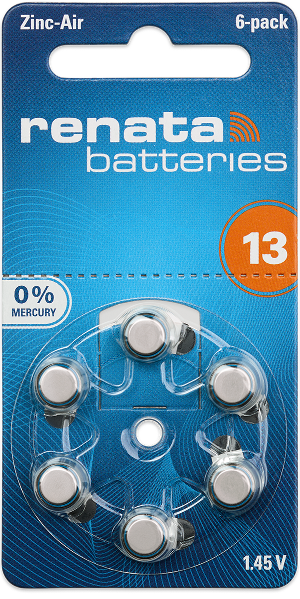 Элемент питания (батарейка) для слуховых аппаратов RENATA ZA13 (PR48),1.4V, 310mAh - фото 2 - id-p153016719
