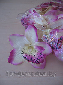 Головки орхидеи бело-сиреневые, D 12 см/упак. 12шт.