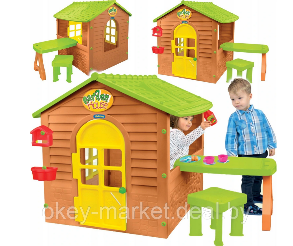 Детский игровой домик Mochtoys 12240 со столиком и стульчиком - фото 6 - id-p153042969