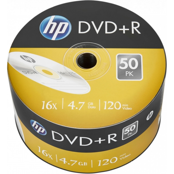 Диск DVD+R 4.7Gb 16x HP Printable в пленке 50 шт(работаем с юр лицами и ИП) - фото 1 - id-p153060276