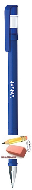 Ручка гелевая Berlingo Velvet, 0,5 мм., прорезиненный корпус, европодвес, синяя